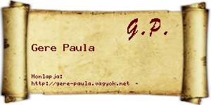 Gere Paula névjegykártya